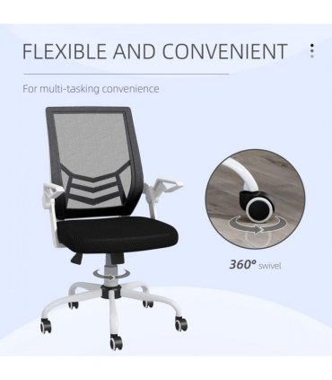 Mesh Black 62.5cm Vinsetto Swivel Office Chair Task Computer w/ Lumbar Support