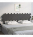 Bed Headboard Grey 196x3x80.5 cm Solid Wood Pine