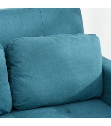 HOMCOM 2 Seater Sofa Bed Convertible Bed Settee with Cushions, Pockets, Blue