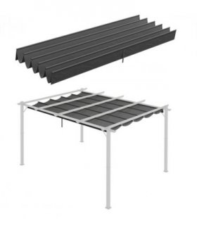 Outsunny Pergola Shade Cover Replacement Canopy for 4 x 3(m) Pergola, Grey