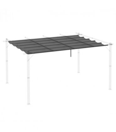 Pergola Shade Cover Dark Grey Polyester 350L x 250W cm Replacement Canopy