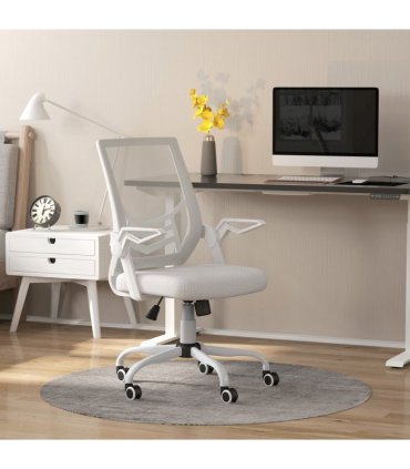 Vinsetto Mesh Swivel Office Chair Task Computer Chair w/ Lumbar Support, White