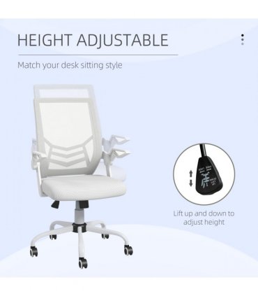 Vinsetto Mesh Swivel Office Chair Task Computer Chair w/ Lumbar Support, White