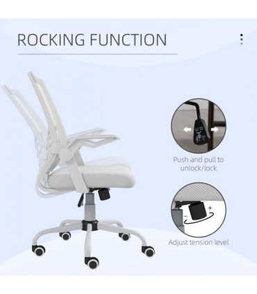 Vinsetto Mesh Swivel Office Chair Task Computer Chair w/ Lumbar Support, White