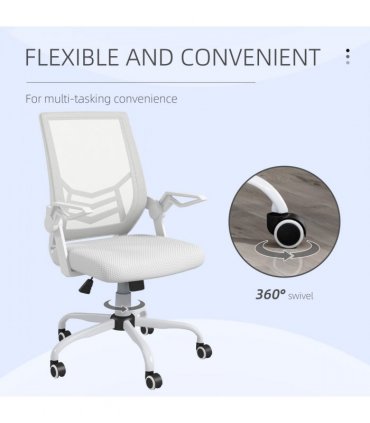 Vinsetto Mesh Swivel Office Chair Task Computer Chair w/ Lumbar Support, White