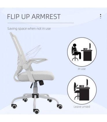 Vinsetto Mesh Swivel Office Chair Task Computer Chair w/ Lumbar Support, White