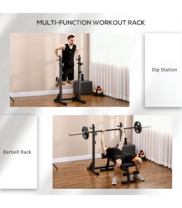 SPORTNOW Heavy Duty Squat Rack, Adjustable Weight Barbell Stand, for Home, Gym