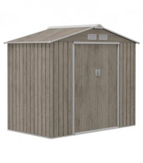 Outsunny Garden Shed Storage Unit with Locking Door Floor Foundation Vent Brown