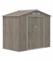 Outsunny Garden Shed Storage Unit with Locking Door Floor Foundation Vent Brown