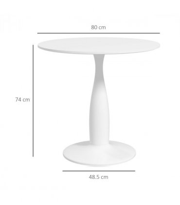 HOMCOM Round Dining Table with Steel Base for Living Room, Dining Room