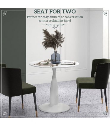 HOMCOM Round Dining Table with Steel Base for Living Room, Dining Room