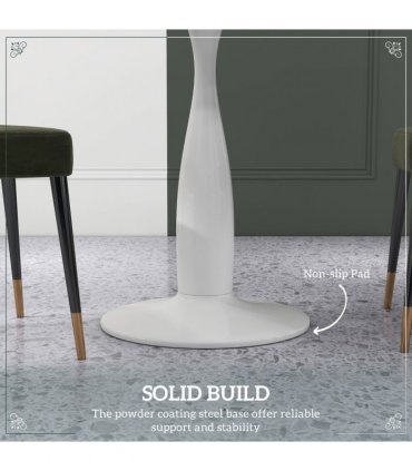 HOMCOM Round Dining Table with Steel Base for Living Room, Dining Room