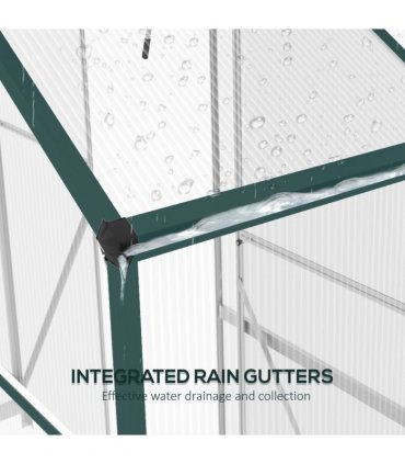 Outsunny 6 x 2.5ft Polycarbonate Greenhouse Aluminium Green House, Green