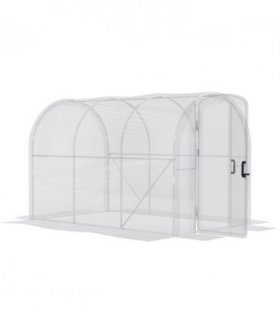 Polytunnel Greenhouse Clear Plastic Cover Galvanised Steel 295L x 195W x 195Hcm