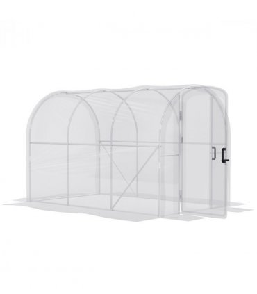 Polytunnel Greenhouse Clear Plastic Cover Galvanised Steel 295L x 195W x 195Hcm