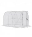 Polytunnel Greenhouse Clear Plastic Cover Galvanised Steel 295L x 195W x 195Hcm