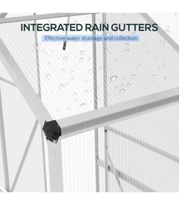 Outsunny 6 x 2.5ft Polycarbonate Greenhouse Aluminium Green House, Silver