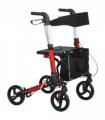 HOMCOM Folding Rollator Walker w/ Seat Storage Bag Adjustable Handle for Seniors