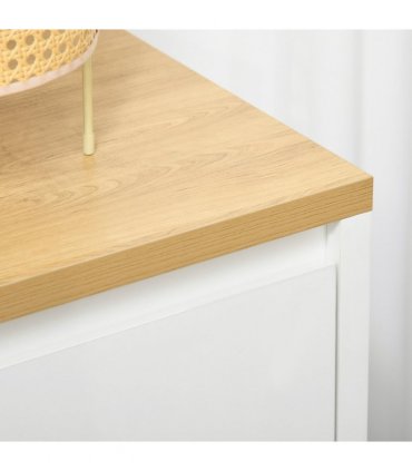 Sideboard White 80W x 37D x 75Hcm Double Door Cabinet Adjustable Shelf