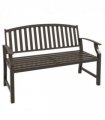 Steel Brown Garden Bench 127W x 60D x 84H cm Two-Seater Outdoor Park Seat