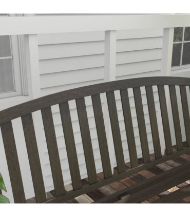 Steel Brown Garden Bench 127W x 60D x 84H cm Two-Seater Outdoor Park Seat