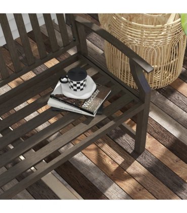 Steel Brown Garden Bench 127W x 60D x 84H cm Two-Seater Outdoor Park Seat