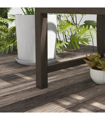 Steel Brown Garden Bench 127W x 60D x 84H cm Two-Seater Outdoor Park Seat