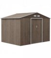 Outsunny Garden Shed Storage Unit withLocking Door Floor Foundation Vent Brown