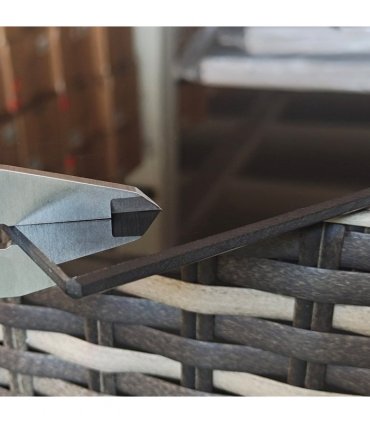 Garden Furniture Set 7PC Rattan Grey Galvanised Steel PE Rattan Polyester Glass