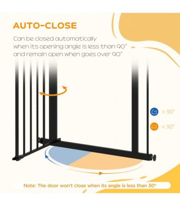 PawHut Adjustable Safety Gate w/ 1 Extensions and Four Adjustable Screws, Black