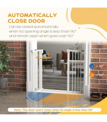 PawHut Adjustable Safety Gate w/ 1 Extensions and Four Adjustable Screws, White