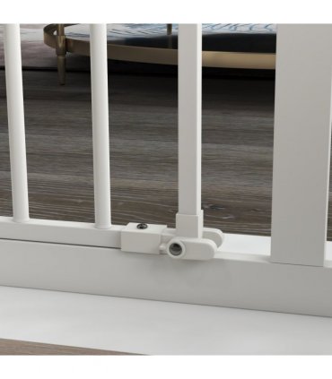 PawHut Adjustable Safety Gate w/ 1 Extensions and Four Adjustable Screws, White