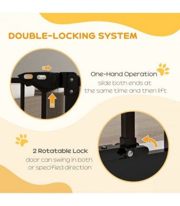 PawHut Adjustable Safety Gate w/ 1 Extensions and Four Adjustable Screws, Black
