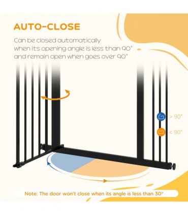 PawHut Adjustable Safety Gate w/ 1 Extensions and Four Adjustable Screws, Black