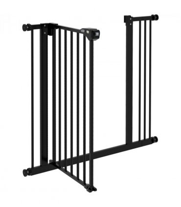 PawHut Adjustable Safety Gate w/ 1 Extensions and Four Adjustable Screws, Black