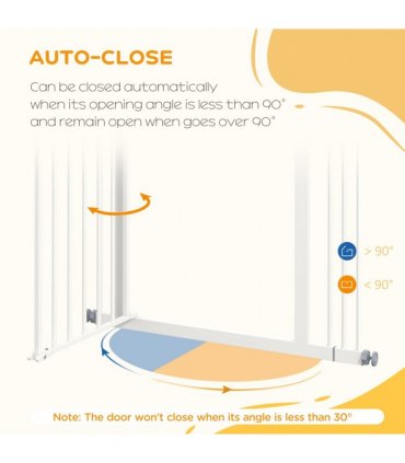 PawHut Adjustable Safety Gate w/ 1 Extensions and Four Adjustable Screws, White