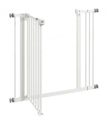 PawHut Adjustable Safety Gate w/ 1 Extensions and Four Adjustable Screws, White
