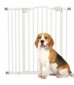 Pet Gate Metal Plastic White Adjustable 74-94cm Safety Barrier Auto-Close Door