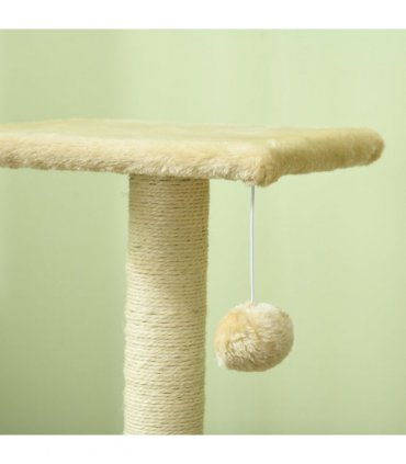 PawHut 72cm Cat Tree Climbing Tower with Sisal Scratching Post - Cream White