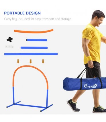 PawHut Dog Agility Training Equipment Pet Agility Training Set with Carry Bag