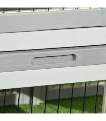 Pawhut Rabbit Hutch Pet House Outdoor Run Design w/ Water-Resistant Paint Ramp
