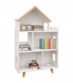Toy Storage Shelf white MDF Pinewood 65L x 25W x 108.5Hcm for 3-6 Years Old