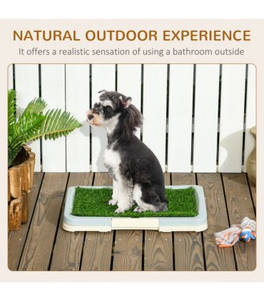 Dog Toilet Indoor w/ Artificial Grass, Grid Panel, Tray, 46.5 x 34cm Green PP PE
