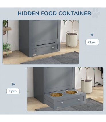 PawHut Pet Feeder Station Dog and Cat Food Storage Feeding Station Food Cabinet