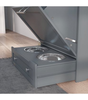 PawHut Pet Feeder Station Dog and Cat Food Storage Feeding Station Food Cabinet