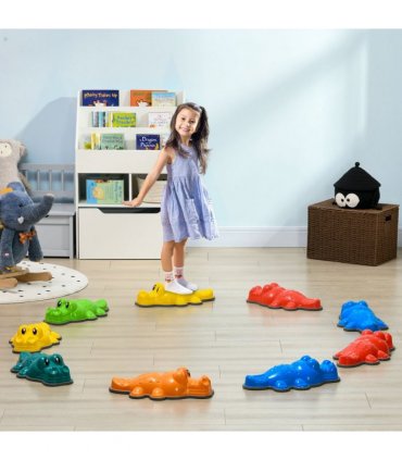 ZONEKIZ 9PCs Kids Stepping Stones w/ Anti-Slip Edge, Indoor and Outdoor