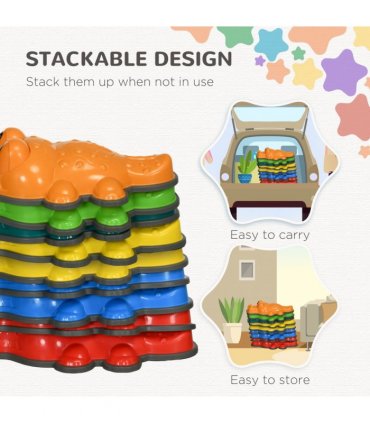 ZONEKIZ 9PCs Kids Stepping Stones w/ Anti-Slip Edge, Indoor and Outdoor