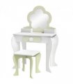 Kids Vanity Table Set, Beauty Flower Design, White and Yellow, MDF and Acrylic