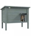 PawHut Outdoor Feral Cat House Insulated w/ Openable Roof - Charcoal Grey