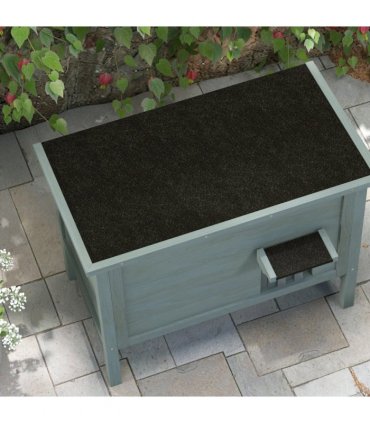 PawHut Outdoor Feral Cat House Insulated w/ Openable Roof - Charcoal Grey